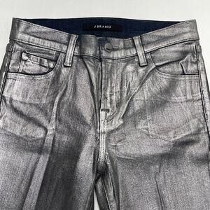 J BRAND Women’s 0 Metallic Silver SELENA MID RISE CROP